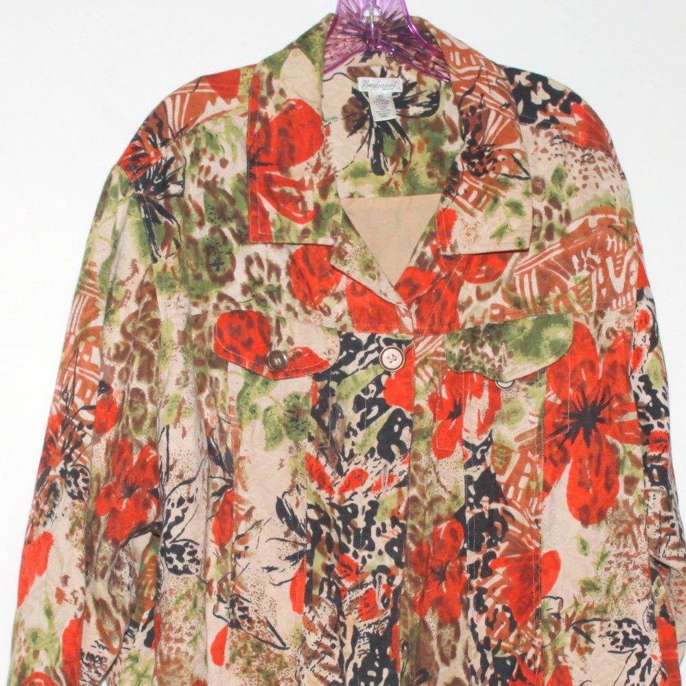 Belchamel, 3X, Floral-Print Jacket